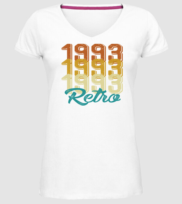1993 retro model alb pe tricou