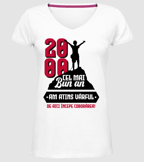 2000 cel mai bun an. Am atins vârful, de aici începe coborârea. model alb pe tricou