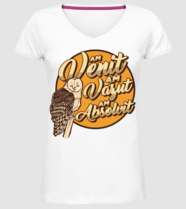 Absolvire model alb pe tricou