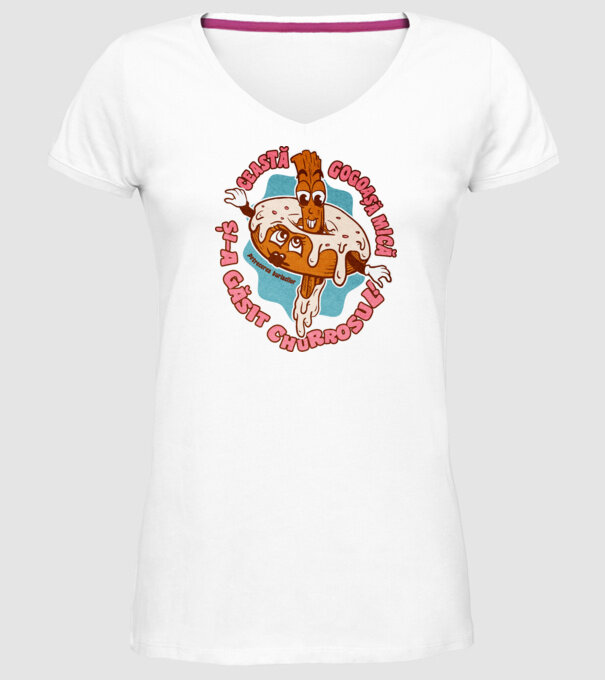această gogoașă mică și-a găsit churrosul model alb pe tricou