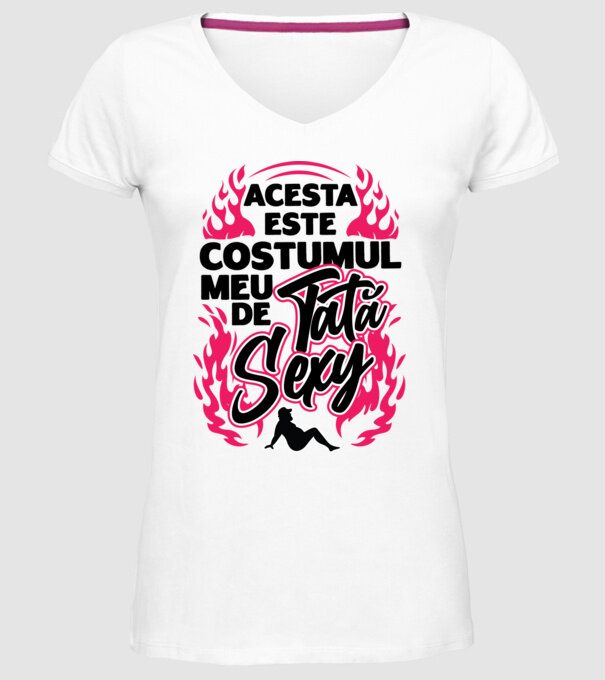 Acesta este costumul meu de tată sexy model alb pe tricou