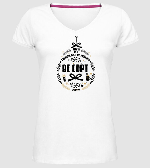 acesta este tricoul meu de Crăciun_de copt model alb pe tricou