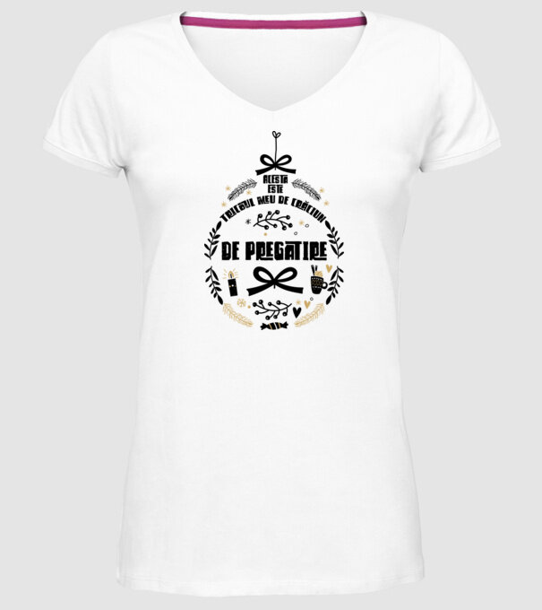 acesta este tricoul meu de Crăciun_de pregătire model alb pe tricou