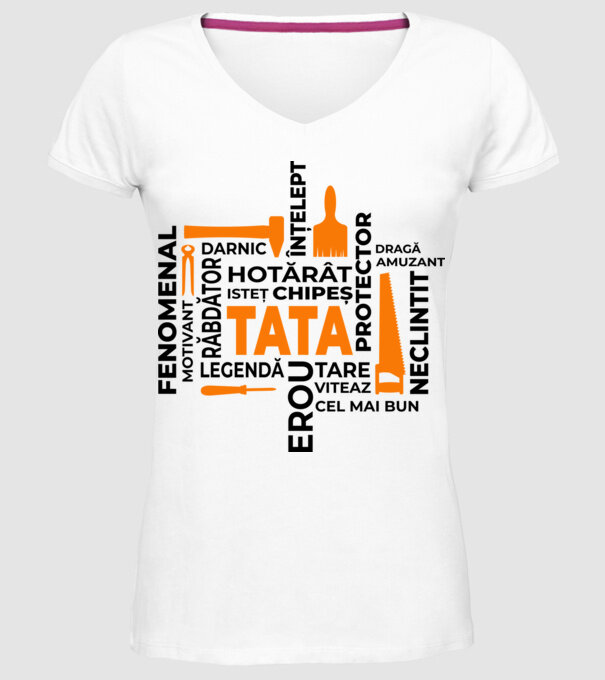 Acronimele tatălui model alb pe tricou