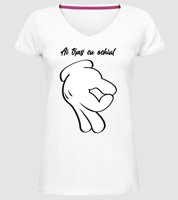 Ai tras cu ochiul model alb pe tricou