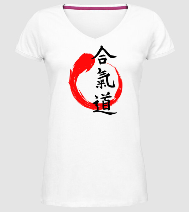 Aikido model alb pe tricou