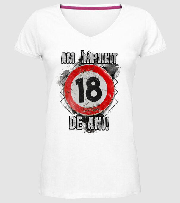 Am împlinit 18 de ani! model alb pe tricou
