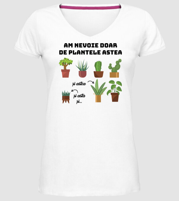 am nevoie doar de plantele astea model alb pe tricou