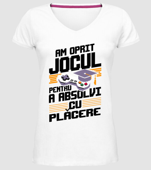 Am oprit jocul absolvent alb model alb pe tricou