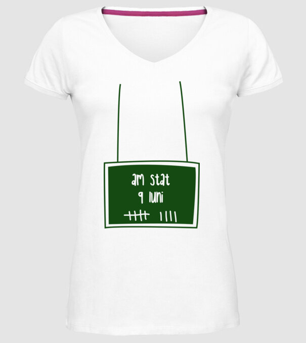 am stat 9 luni model alb pe tricou