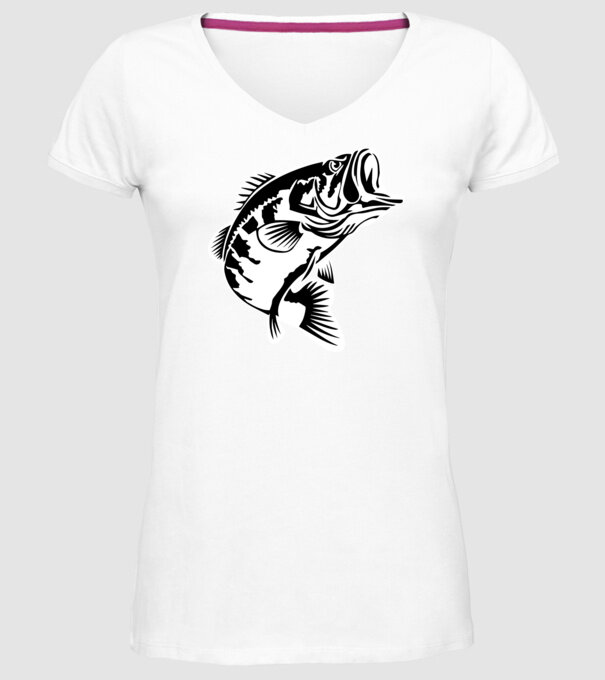 AngryFish model alb pe tricou