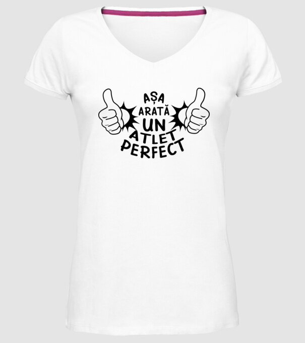 Așa arată un ATLET perfect model alb pe tricou