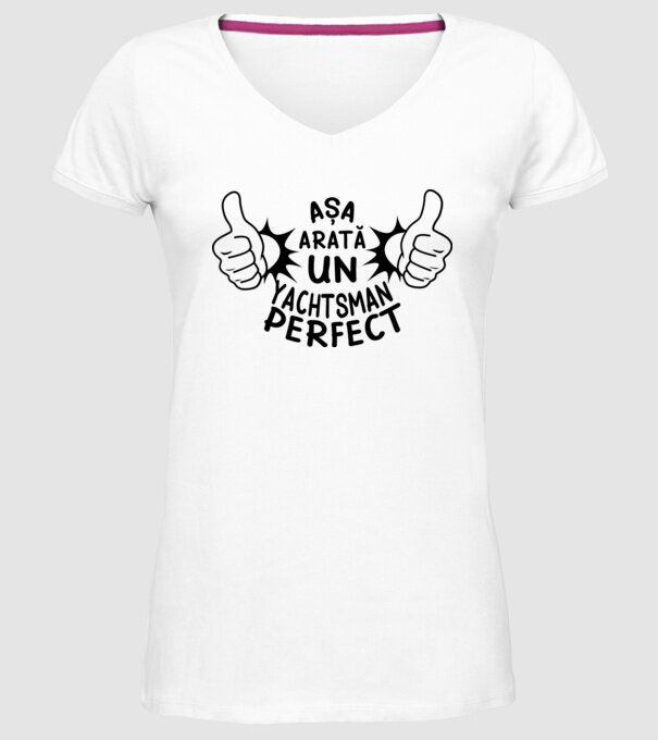 Așa arată un YACHTSMAN perfect model alb pe tricou