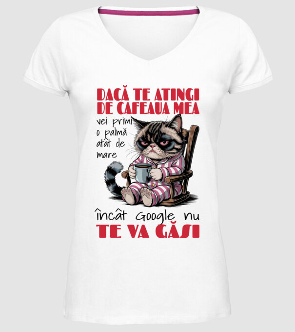 atinge cafeaua mea și nici măcar Google nu te va găsi Alb model alb pe tricou