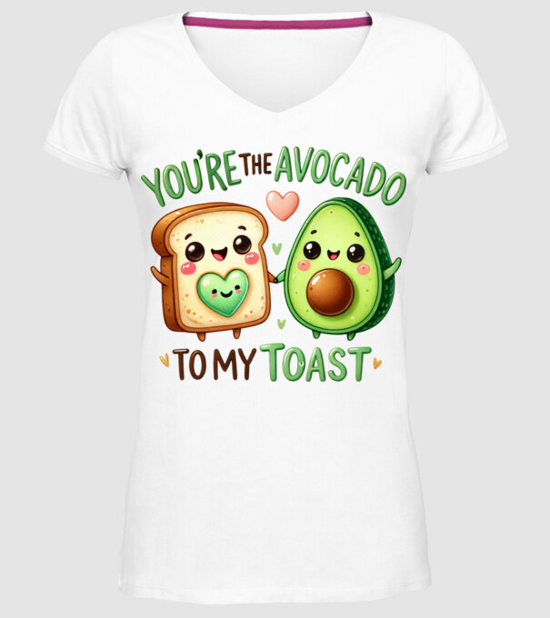 Avocado to my Toast model alb pe tricou