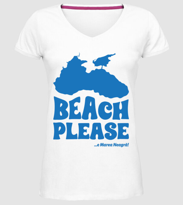 Beach please, e Marea Neagră! model alb pe tricou