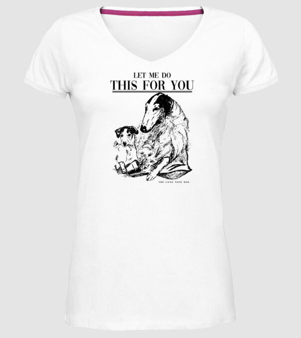 BORZOI Elagant model alb pe tricou