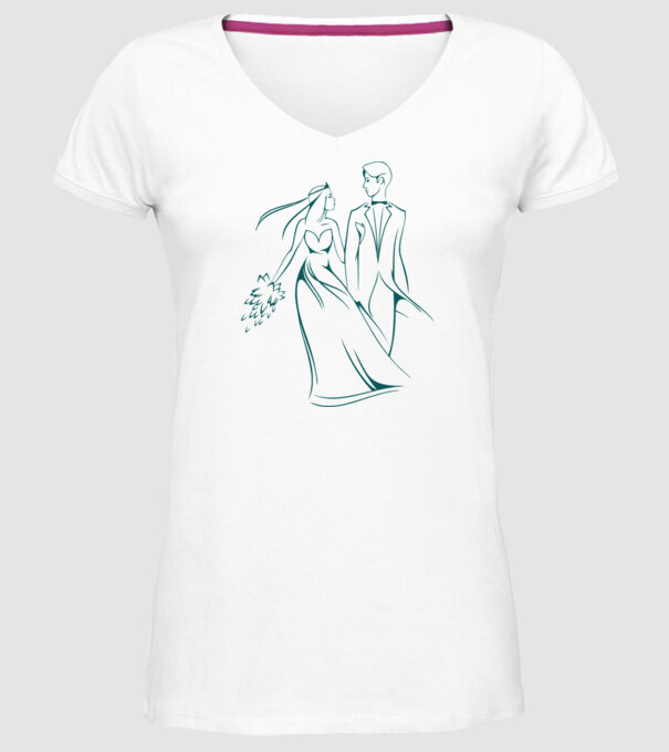 BR01 - mireasă model alb pe tricou