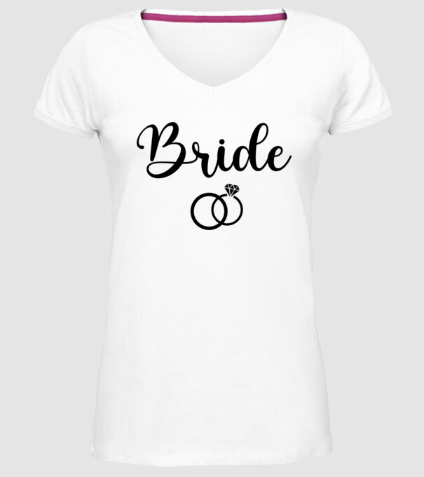 Bride model alb pe tricou