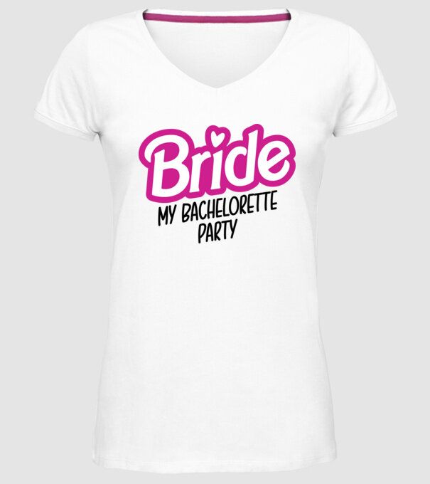 Bride Barbie model alb pe tricou