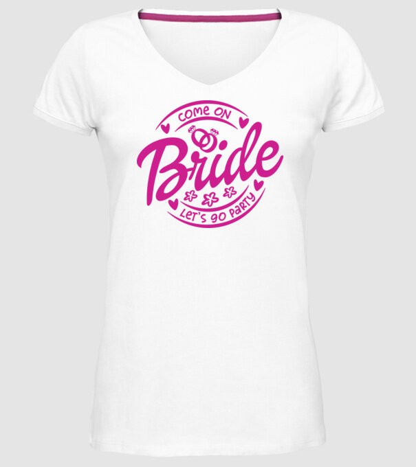 Bride Barbie lets go party model alb pe tricou