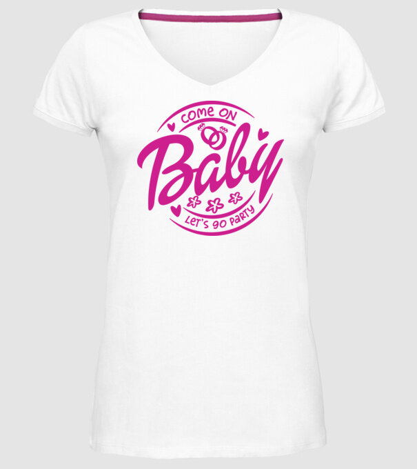 Bride Barbies Baby lets go party model alb pe tricou
