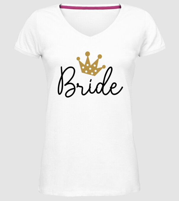 Bride princess model alb pe tricou