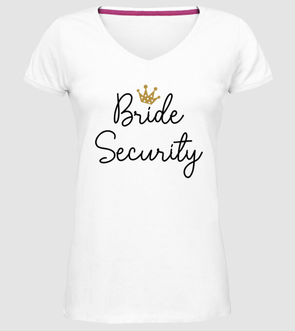 Bride Security model alb pe tricou