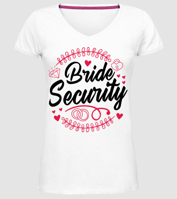 Bride Security model alb pe tricou