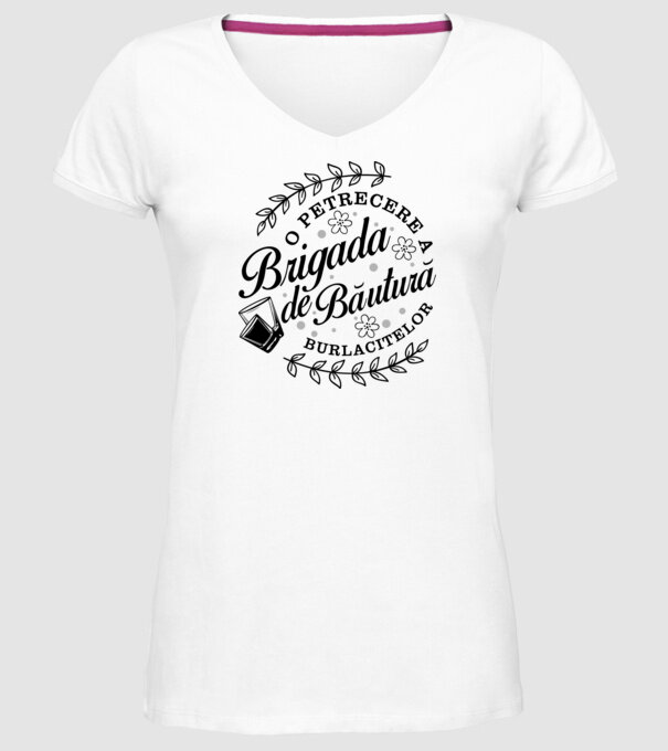 Brigada de băutură model alb pe tricou