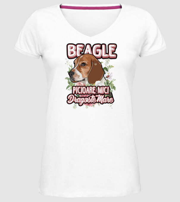 Bulldog francez picioare mici dragoste mare model alb pe tricou