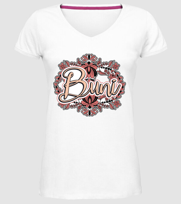 Buni model alb pe tricou
