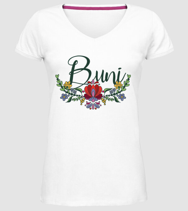 Buni model alb pe tricou