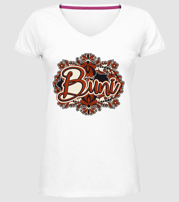 Buni model alb pe tricou