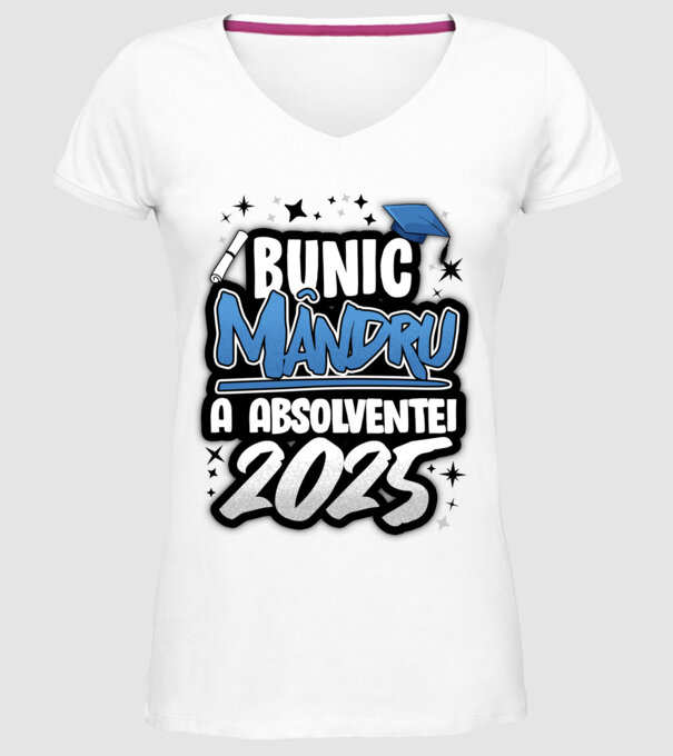 Bunic MÂNDRU a absolventei model alb pe tricou