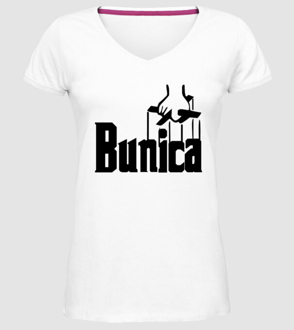 Bunica model alb pe tricou