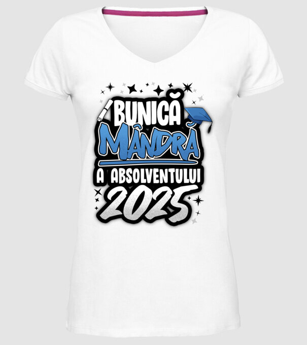 Bunică MÂNDRĂ a absolventului model alb pe tricou