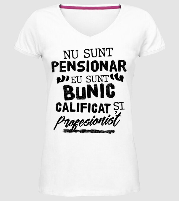 Bunicul profesionist model alb pe tricou