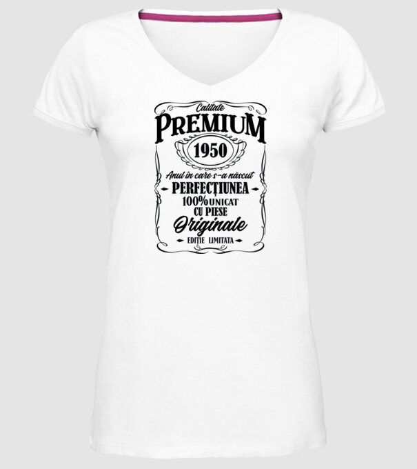 calitate premium -1950 - anul în care s-a născut - perfecțiunea - 100% unicat, cu piese originale, ediție limitată model alb pe tricou