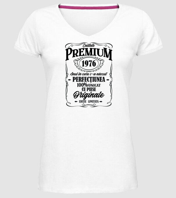 calitate premium -1976 - anul în care s-a născut - perfecțiunea - 100% unicat, cu piese originale, ediție limitată model alb pe tricou