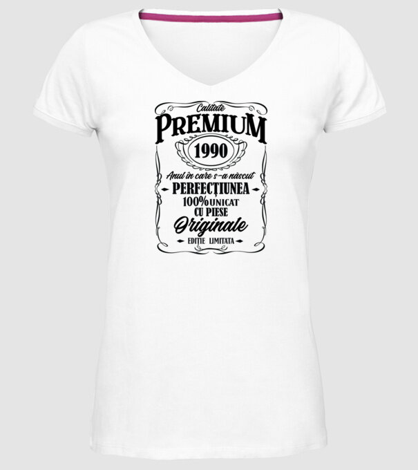 calitate premium -1990 - anul în care s-a născut - perfecțiunea - 100% unicat, cu piese originale, ediție limitată model alb pe tricou