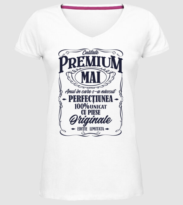 calitate premium -mai- anul în care s-a născut - perfecțiunea - 100% unicat, cu piese originale, ediție limitată model alb pe tricou