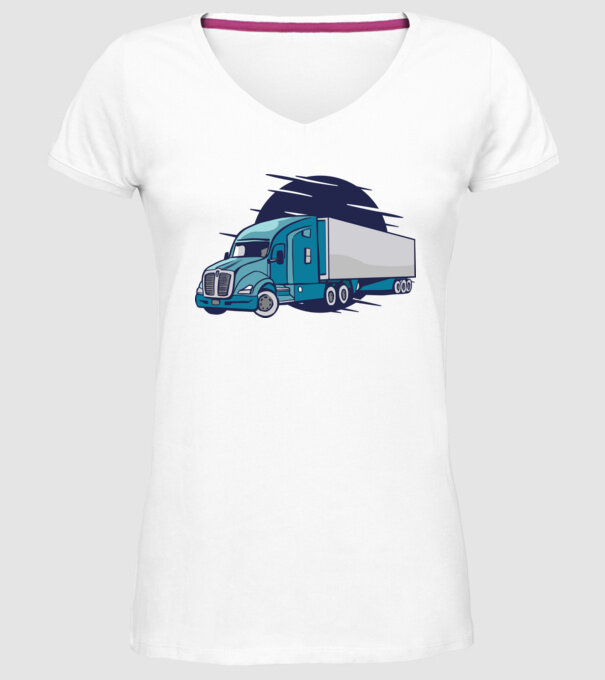 Camioane model alb pe tricou