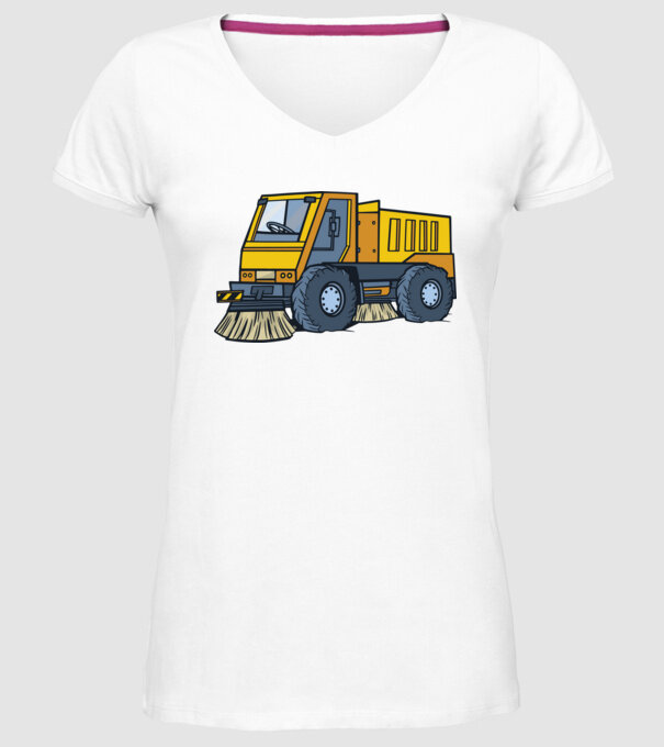 Camioane model alb pe tricou