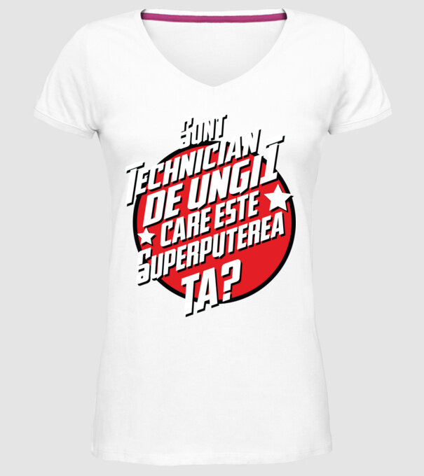 sunt tehnician de unghii, care este superputerea ta? model alb pe tricou