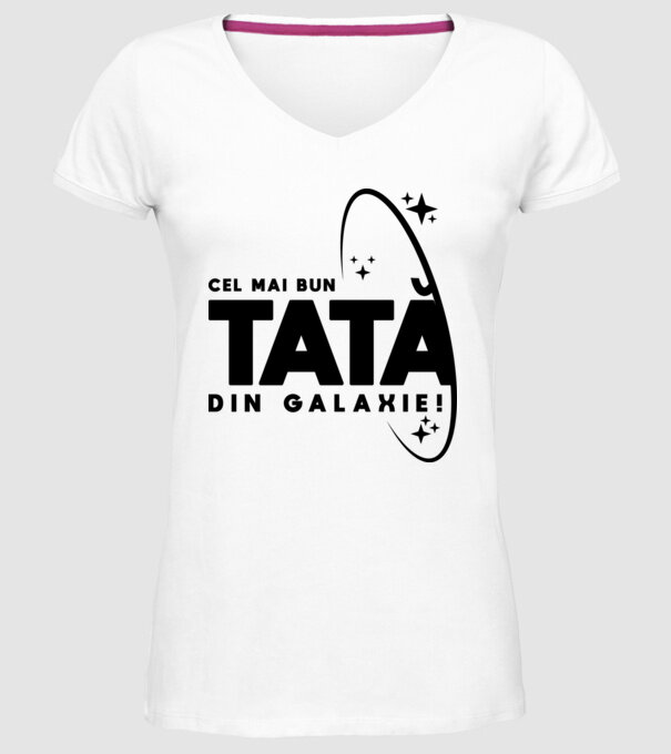 Cel mai bun tată din Galaxie! model alb pe tricou