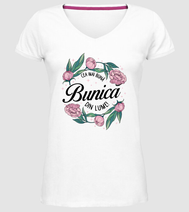 Cea mai bună bunică din lume! model alb pe tricou