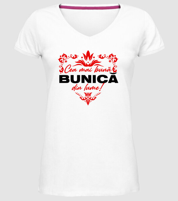 Cea mai bună bunică din lume model alb pe tricou