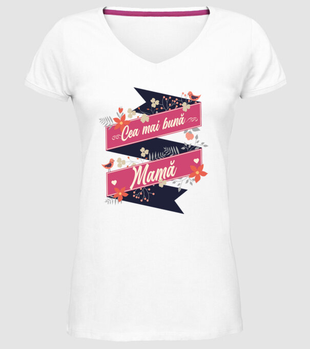 Cea mai bună mamă model alb pe tricou