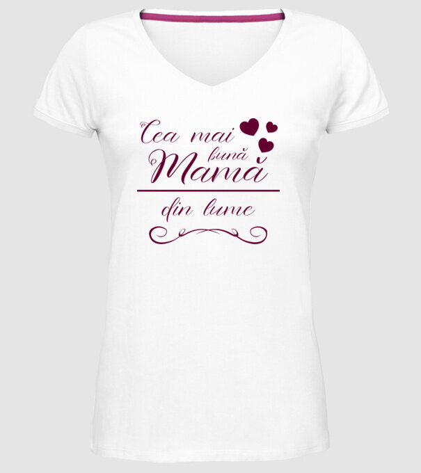 Cea mai bună mamă din lume model alb pe tricou